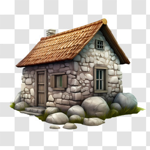 Stone House - Cozy Stone House With Rustic Design Transparent PNG