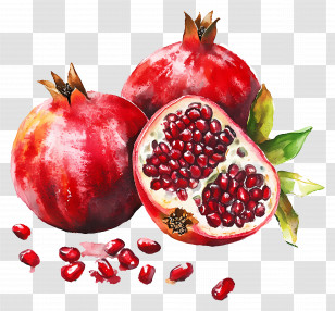 Pomegranate Watercolor - Watercolor Pomegranate Illustration Transparent PNG