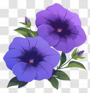 Purple Petunias - Purple Petunia Flowers Illustration Transparent PNG