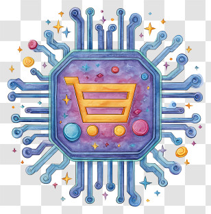 E Commerce Icon - E-commerce Circuit Chip Icon Transparent PNG