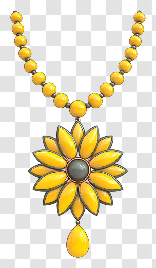 Flower Mala - Yellow Flower Necklace Transparent PNG
