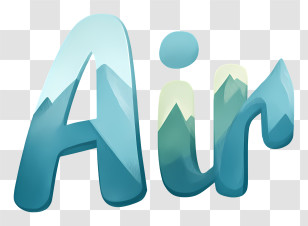 Air Logo - Air Text With Mountain Design Transparent PNG