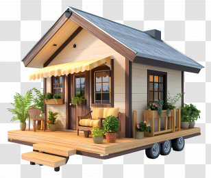 Tiny House - Cozy Tiny House On Wheels Transparent PNG