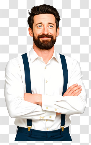 Modern Businessman - Confident Bearded Man Portrait Transparent PNG