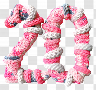 Number 20 - Knitted Pink Number 20 Transparent PNG