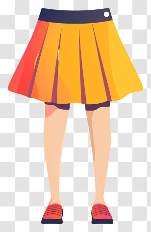 Skirt - Bright Yellow Skirt With Red Shoes Transparent PNG