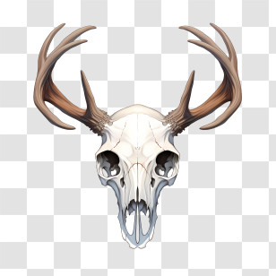 Deer Skull - Deer Skull With Antlers Representation Transparent PNG