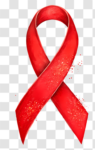 Awareness Red Ribbon - Red Glitter Ribbon Transparent PNG
