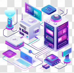 Digital Data - Isometric Technology And Server Design Transparent PNG