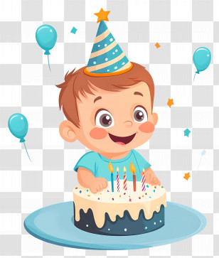 Baby Birthday - Birthday Celebration With Cartoon Child Transparent PNG