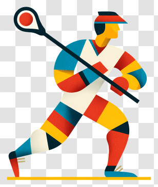 Lacrosse Player - Colorful Lacrosse Player Transparent PNG