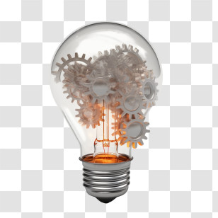 Light Bulb
 - Light Bulb With Gears For Innovation Concept Transparent PNG