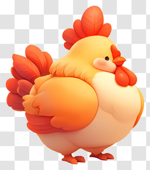 Cute Chicken - Cute Chubby Chicken Character Transparent PNG
