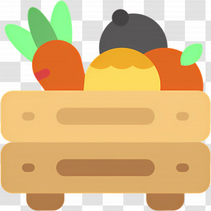 Harvest Box - Cartoon Crate Of Vegetables Transparent PNG