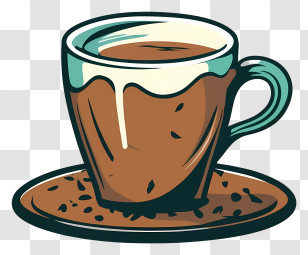 Hot Chocolate - Coffee Cup With Saucer Illustration Transparent PNG
