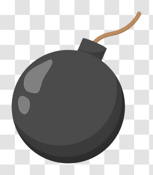 Timer Bomb - Black Bomb With Fuse Transparent PNG