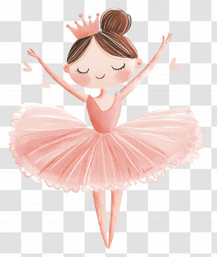 Ballet - Pink Ballerina Princess Illustration Transparent PNG