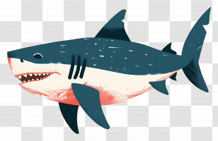 Shark - Cartoon Shark Illustration With Teeth Transparent PNG