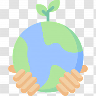 Sustainability - Hands Holding Green Earth Illustration Transparent PNG