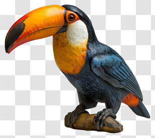 Bird - Colorful Toucan Bird With Large Beak Transparent PNG