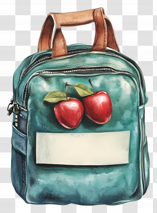 Back To School - Backpack With Apples Transparent PNG