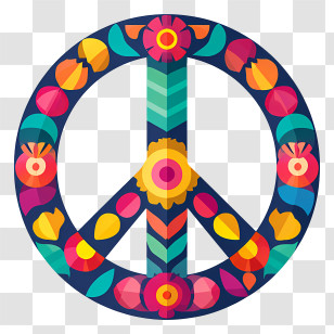 Mandala Peace Symbol - Colorful Peace Symbol Design Transparent PNG