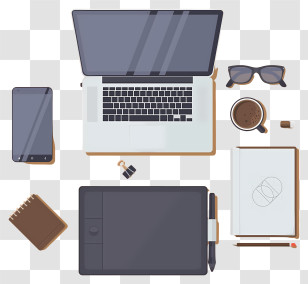 Office Supplies - Modern Workspace Setup Transparent PNG