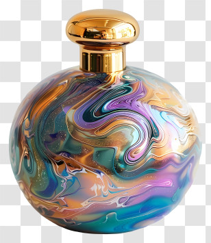 Fragrance Day - Artistic Swirled Glass Bottle Transparent PNG