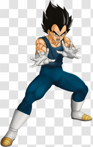 Vegeta - Black-Haired Male Anime Character Transparent PNG