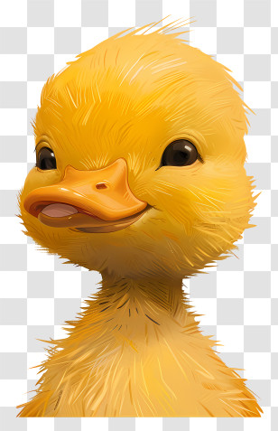 Cartoon Baby Duck - Adorable Yellow Duckling Cartoon Character Transparent PNG
