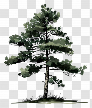 Pine Tree - Green Pine Tree Illustration For Nature Themes Transparent PNG