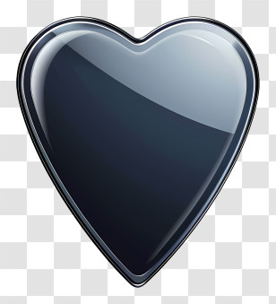 Guitar Pick - Glossy Black Heart Graphic Transparent PNG