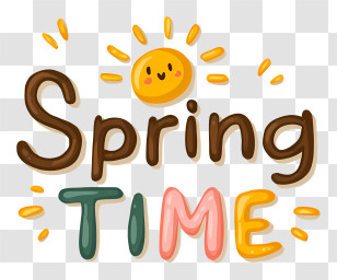 Logo Word Spring Time - Spring Time Cheerful Lettering Transparent PNG