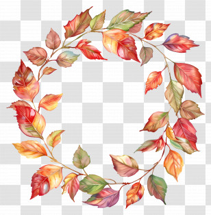 Autumn Wreath - Colorful Autumn Leaf Wreath Transparent PNG