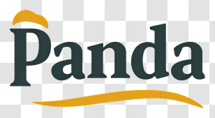 Panda Logo - Panda Logo With Yellow Swoosh Transparent PNG
