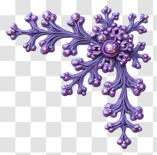 Snow Flake Art - Purple Decorative Corner Ornament Transparent PNG