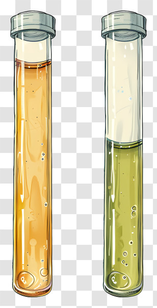 Test Tubes - Illustration Of Test Tubes With Liquids Transparent PNG