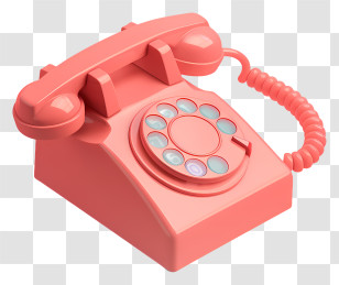 Telephone - Pink Vintage Rotary Telephone Design Transparent PNG