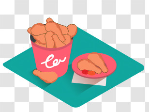 Chicken - Fried Chicken Bucket And Plate Combo Illustration Transparent PNG