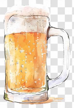Beer - Watercolor Beer Mug Illustration Transparent PNG
