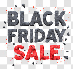 Black Friday Sale - Black Friday Sale Stone Text Transparent PNG