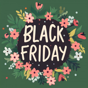 Black Friday - Colorful Black Friday Design With Flowers Transparent PNG