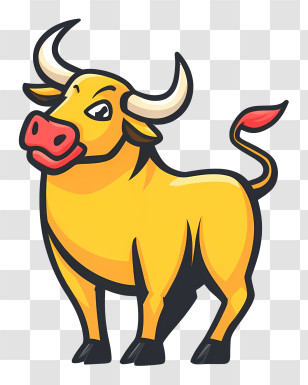 Bull Logo - Cartoon Yellow Bull Transparent PNG