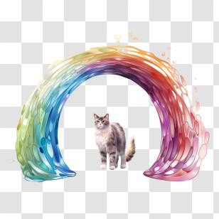 Rainbow Bridge Remembrance Day - Cat Under Rainbow Arch Transparent PNG