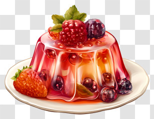 Jelly Dessert - Colorful Fruit Jelly Dessert Transparent PNG