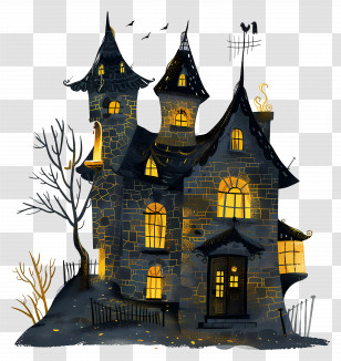 Haunted House - Spooky Haunted House Illustration Transparent PNG
