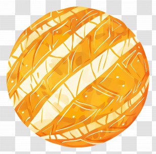 Round Bread - Golden Decorative Sphere Ornament Transparent PNG