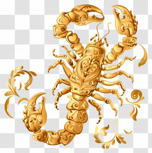 Scorpion Tattoo - Golden Scorpion Design Transparent PNG