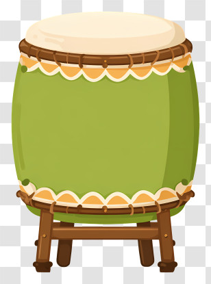 Ramadan Mosque Drum - Cartoon Green Round Drum Transparent PNG