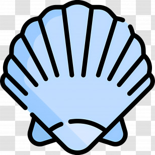 Shellfish - Flat Illustration Of A Blue Seashell Transparent PNG